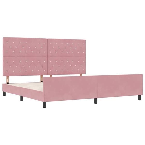 Maison Exclusive - Jousipatja ruusupäällysteellä 200 x 200 cm Sametti Ros