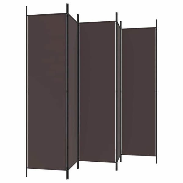 Maison Exclusive - Avskiljande vägg 6 paneler Brun 300x200 cm Tyg brun