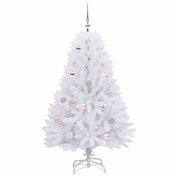 Maison Exclusive - Kunstig Juletræ med Ledninger Hvid 150 cm Vit