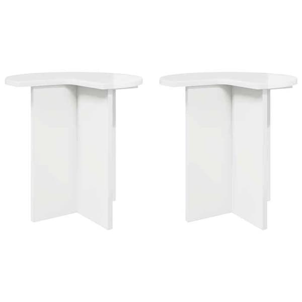 Maison Exclusive - Sidebord 2 dele Hvid glans Ø 39 x 38 cm