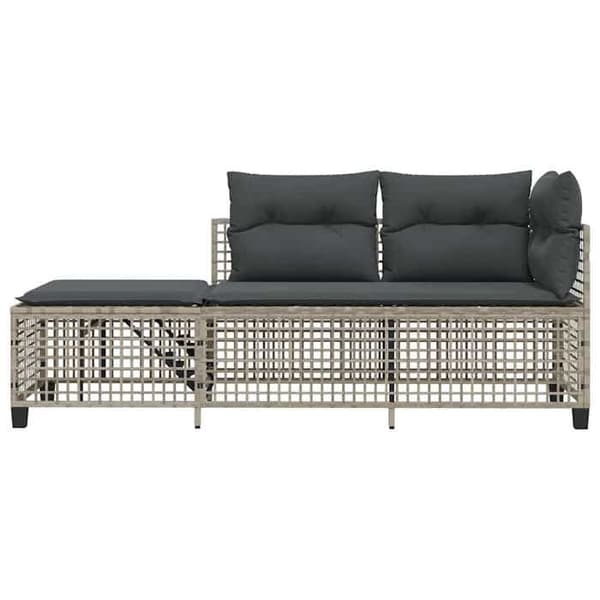 Loungebænke - MAISON EXCLUSIVE - Rattan - 3 dele - Lys grå - Side sæde 5 positioner ljusgrått