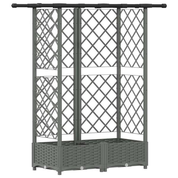 Maison Exclusive - Høj Seng med Gitter og Lys Grå Tag 124 x 40 x 121 cm PP Ljusgrått