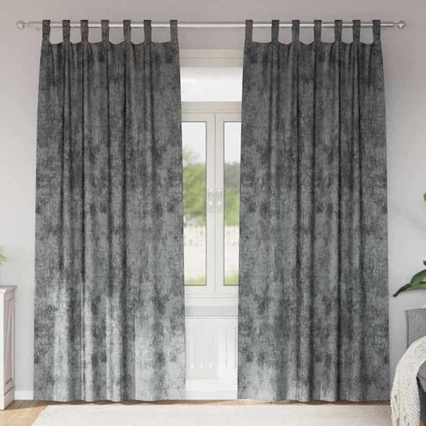 Maison Exclusive - Gardiner i sammet 2 st Grå 260 x 140 cm Sammet