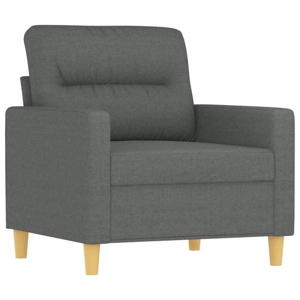 Maison Exclusive - Fåtölj med fotpall Mörkgrå 60 cm Tyg Mörkgrå