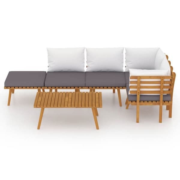 Maison Exclusive - Havegruppe 6 stk med puder i solid akacietræ