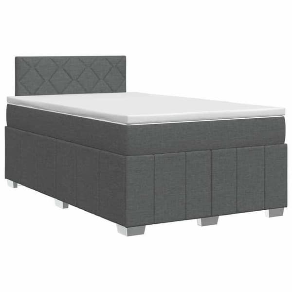 Maison Exclusive - Boxspring säng med madrass Mörkgrå 120 x 200 cm Tyg Mörkgrå