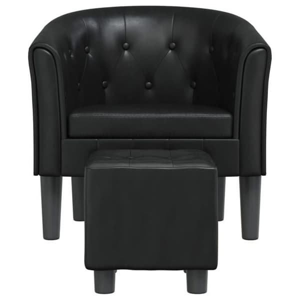 Maison Exclusive - Cabriolet stol med sort kunstlæder fodstøtte