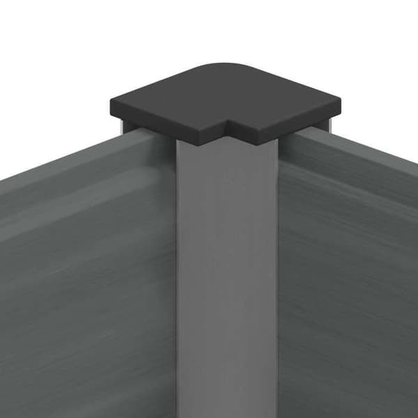 Höjd planteringslåda - EXKLUSIV HEM - 50 x 30 x 72 cm - WPC & aluminium - Grå - Öppen botten Grå