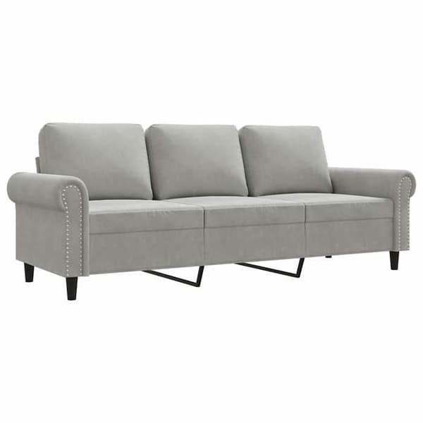 Maison Exclusive - 3-paikkainen vaaleanharmaa sohva 180 cm samettia Ljusgrått