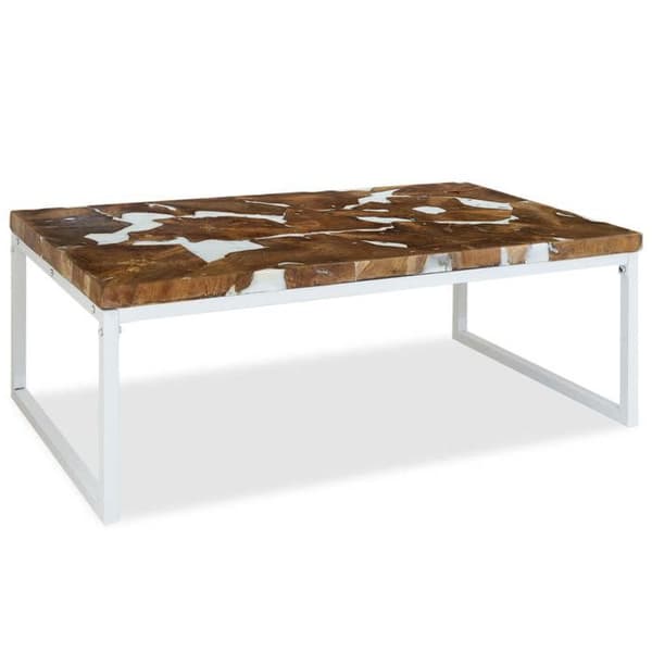 Maison Exclusive - Teak- ja hartsipöytä 110x60x40 cm