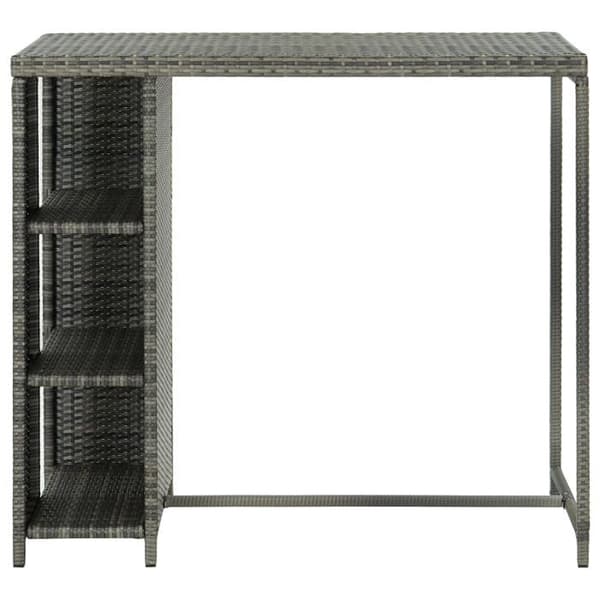 Maison Exclusive - Barbord med förvaring Grå 120x60x110 cm Flätad resin