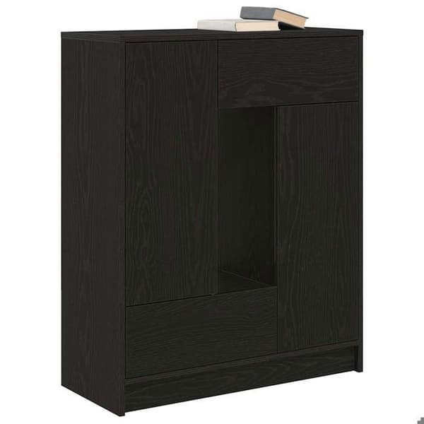 Maison Exclusive - Buffet med skuffer og døre i sort eg 73x31x90 cm