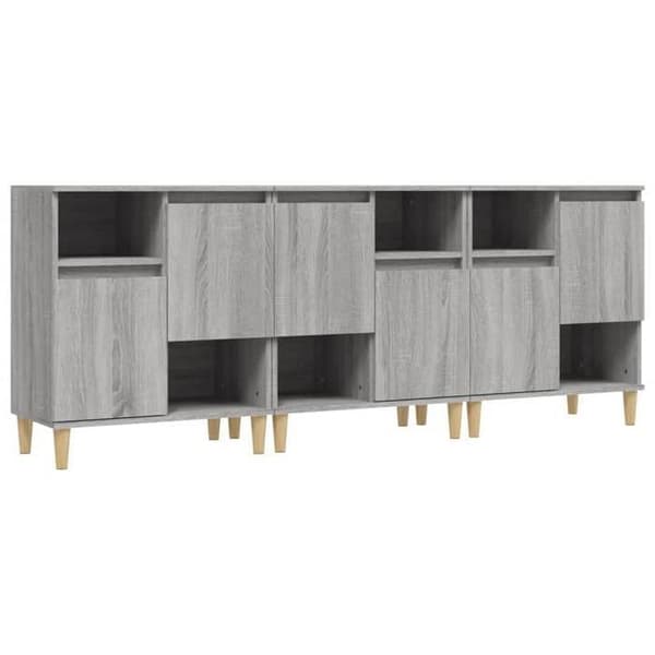 Maison Exclusive - Buffeter 3 stk sonoma grå 60x35x70 cm ingeniørtræ
