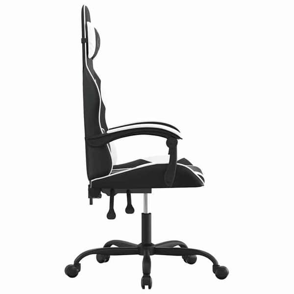 Maison Exclusive - Drejelig spillestol i sort og hvid kunstlæder