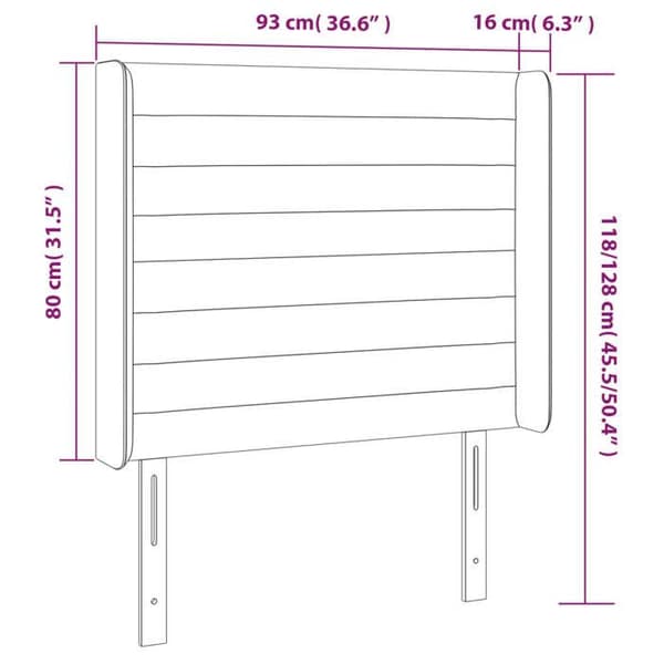 Maison Exclusive - LED-päätyharso Vaaleanharmaa 93x16x118/128 cm Sametti Ljusgrått