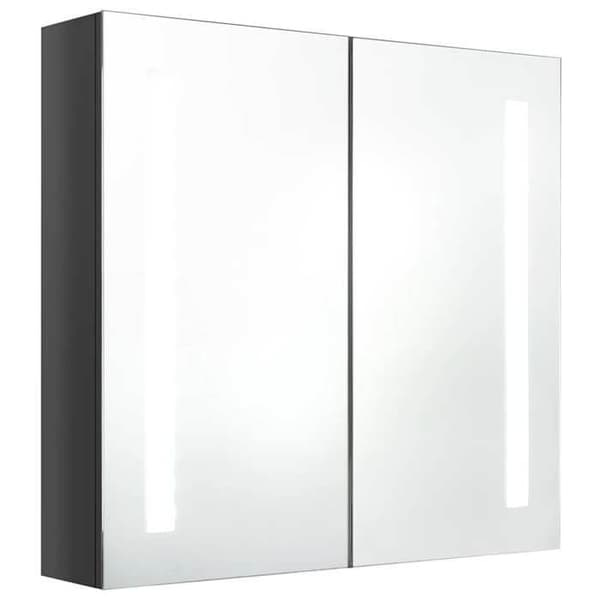 Maison Exclusive - Badeværelsesskab med LED-spejl Grå blank 62x14x60 cm Glänsande grå