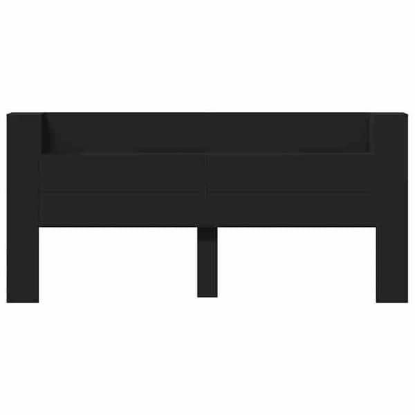 Maison Exclusive - Senghovedgærde med LED sort 220x16,5x103,5 cm