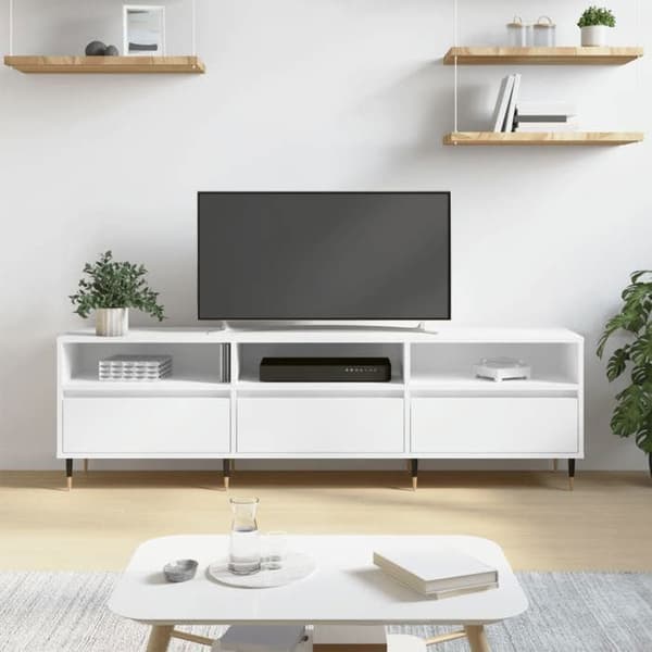Maison Exclusive - Hvid TV-møbel 150x30x44,5 cm ingeniørtræ