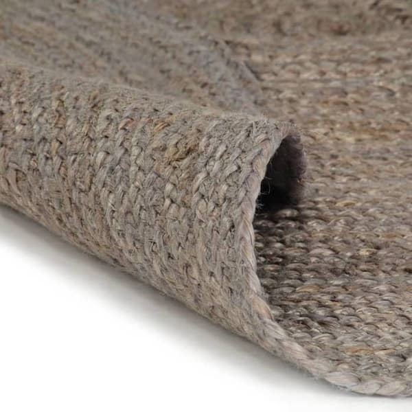 Tæppe - Eksklusiv Hjem - Håndvævet jute - Diameter 90 cm - Grå Grå