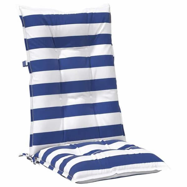 Utomhus kudde - EXKLUSIV HEM - 120 x 50 x 7 cm (2 st) - Blå och vit - Andningsbar polyester - Elastiska remmar Blå och vit