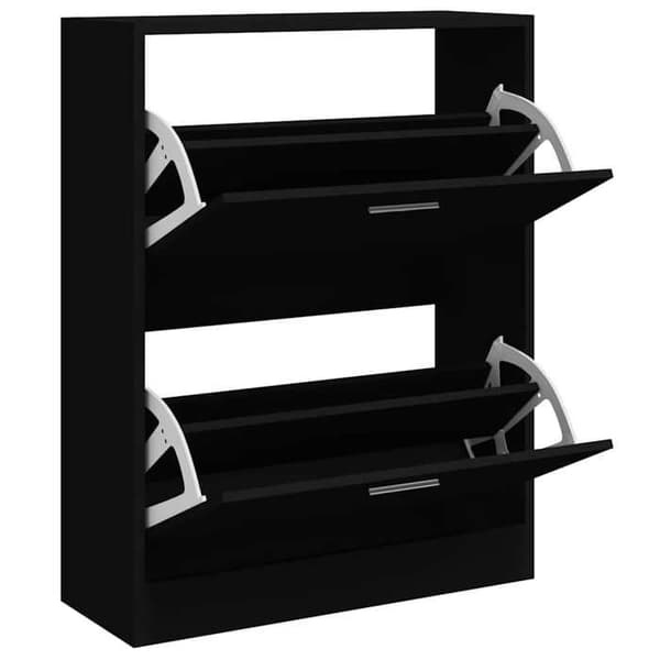 Maison Exclusive - Skoskab Sort 63x24x81 cm Ingeniørtræ