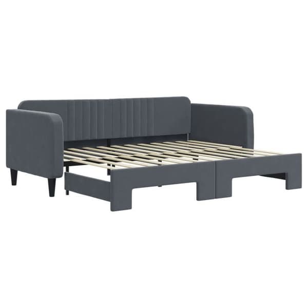 Maison Exclusive - Päivävuode, jossa on alavuode ilman patjaa, tummanharmaa 90x200 cm Mörkgrå