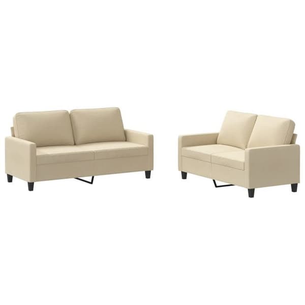 Maison Exclusive - Sæt af 2 sofaer med puder Creme Stof