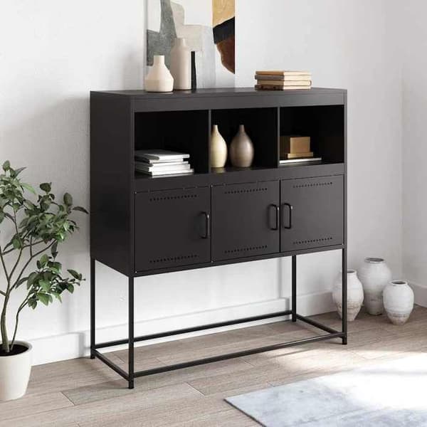 Maison Exclusive - Buffé svart 100,5x39x107 cm stål