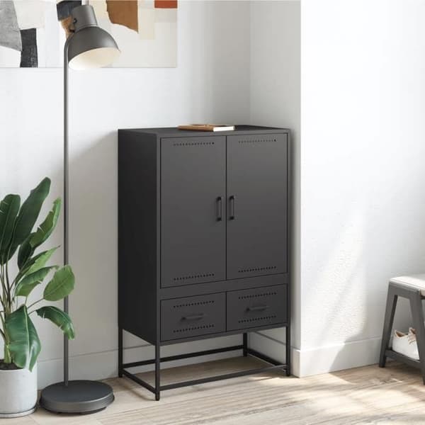 Buffet høj - EKSKLUSIV HUS - Eksklusiv Hus - Sort - Holdbart stål - 68x39x111,5 cm Svart