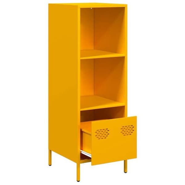 Maison Exclusive - Korkea sinappi keltainen buffet 35x39x103,5 cm teräs