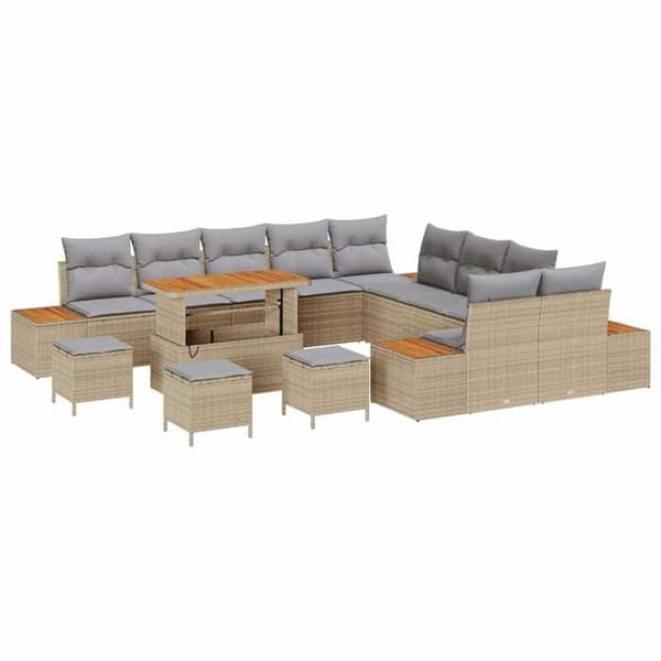 Maison Exclusive - Trädgårdsoffmöbelset 14 pc 13-Sittplatser