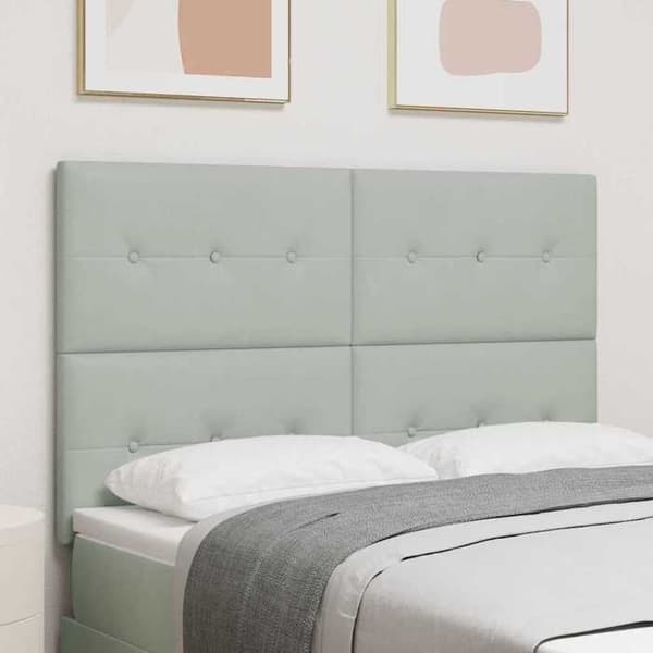 Maison Exclusive - Vaaleanharmaa pääty 144 cm Sametti Ljusgrått