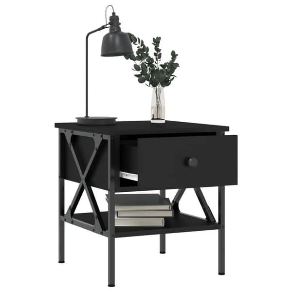 Maison Exclusive - Natborde 2 stk sort 40x42x45 cm ingeniørtræ svart