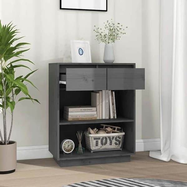 Maison Exclusive - Konsolskab Grå 60x34x75 cm Solid fyrretræ