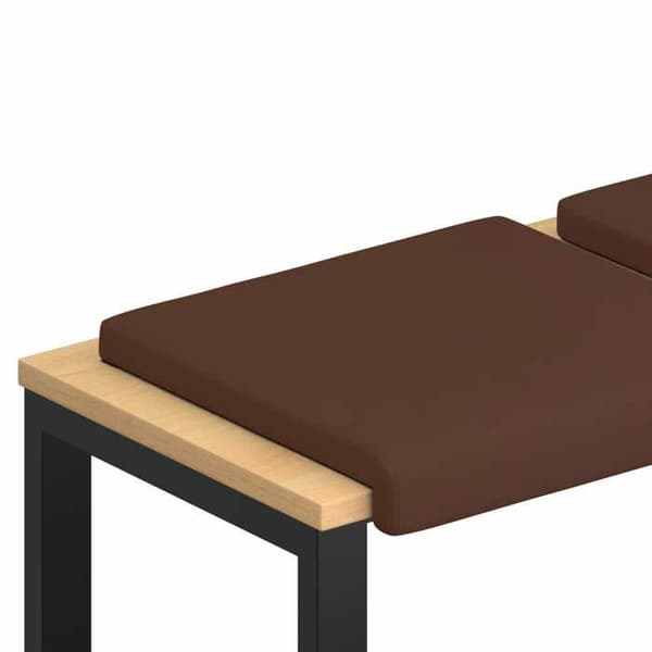 Bænkepude - EKSKLUSIV HUS - Kunstlæder - Brun - Dybde 35 cm - Sæt med 2 stk. brun