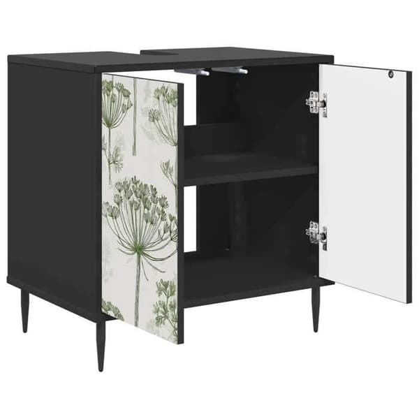 Maison Exclusive - GOTHA Kylpyhuonekaappi Musta tammi 60 x 40 x 61 cm