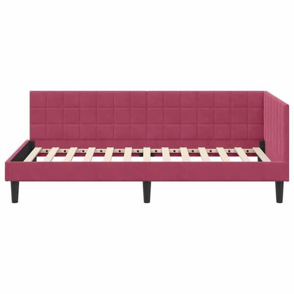 Maison Exclusive - Hörnsängram Bordeaux 90 cm x 200 cm Sammet