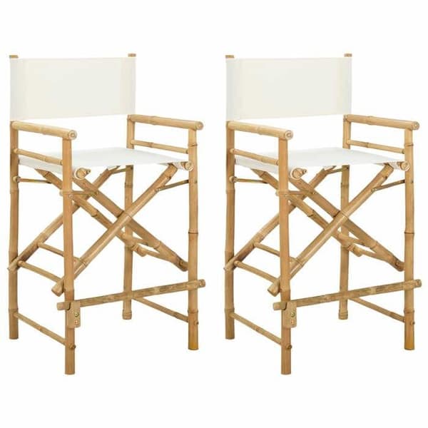 Maison Exclusive - Foldbar direktørstol 2 stk Naturlig bambus Naturlig (bambu)