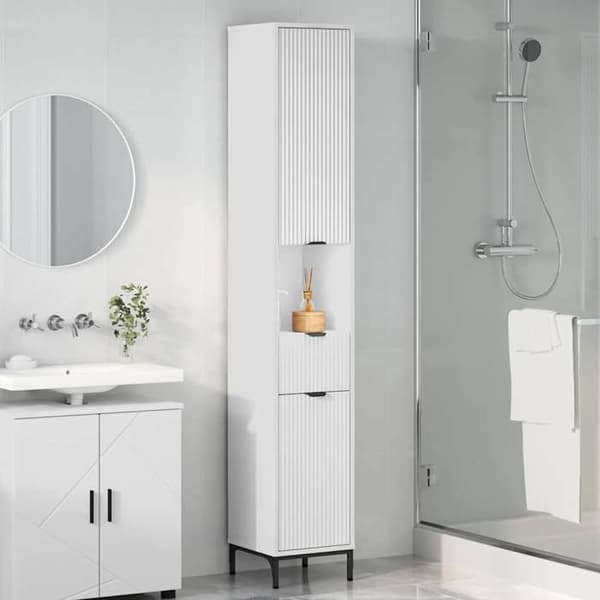Exklusiv bostad - Badrumsskåp Vitt 31,5 x 33 x 190 cm Vit