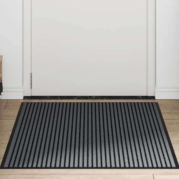 Maison Exclusive - Sort og grå stribet dørmåtte 90x150 cm