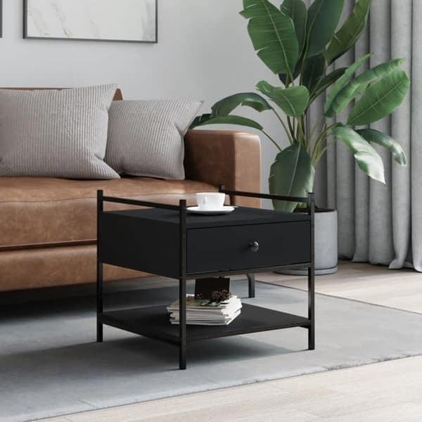 Maison Exclusive - Sort sofabord 50x50x50 cm i ingeniørtræ