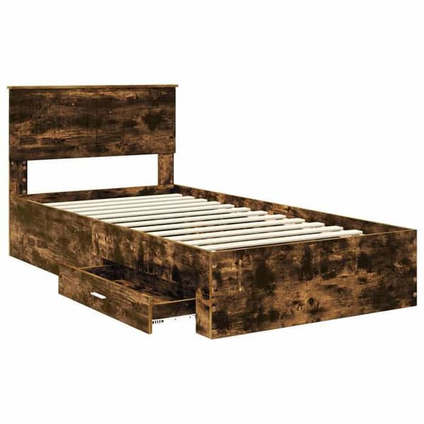 Maison Exclusive - Sängram i rökig ek 100 x 200 cm Ingenjörsträ