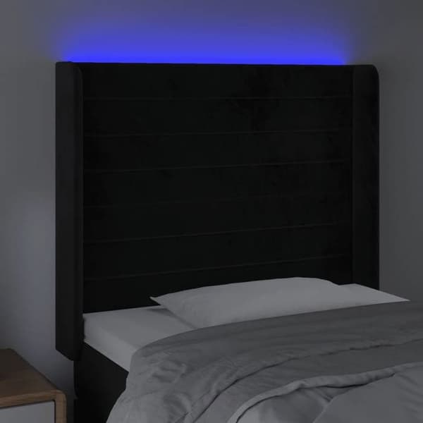 Maison Exclusive - LED-päätymustalla 83x16x118/128 cm sametti Svart