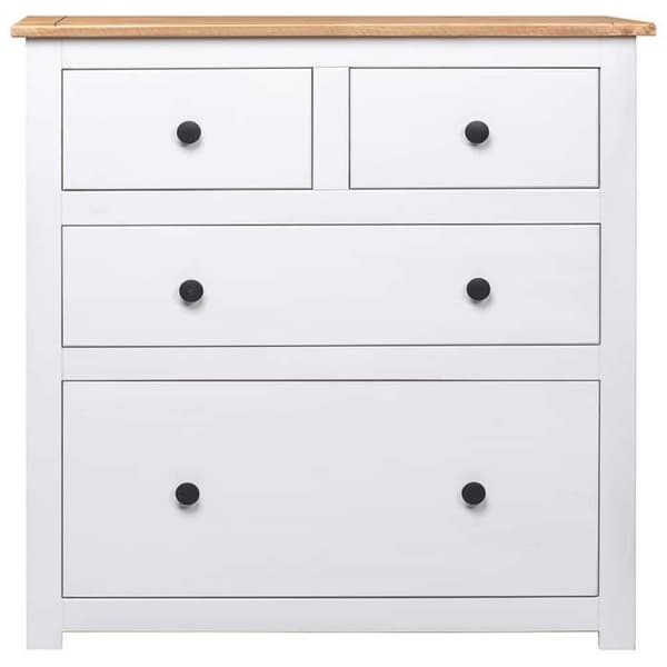 Buffé - Panama - Blanklackad - Massivt trä - 80 x 40 x 83 cm Vit