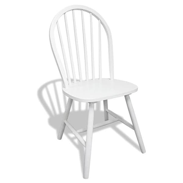 Maison Exclusive - Matstolar set om 6 vit solid gummiträ Matt vit