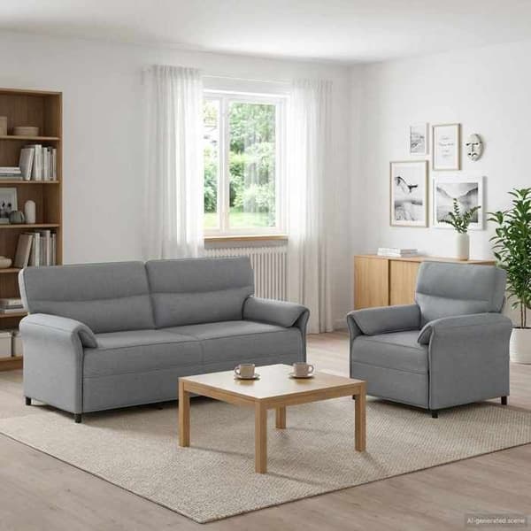 Maison Exclusive - 2 kpl vaaleanharmaita sohvia