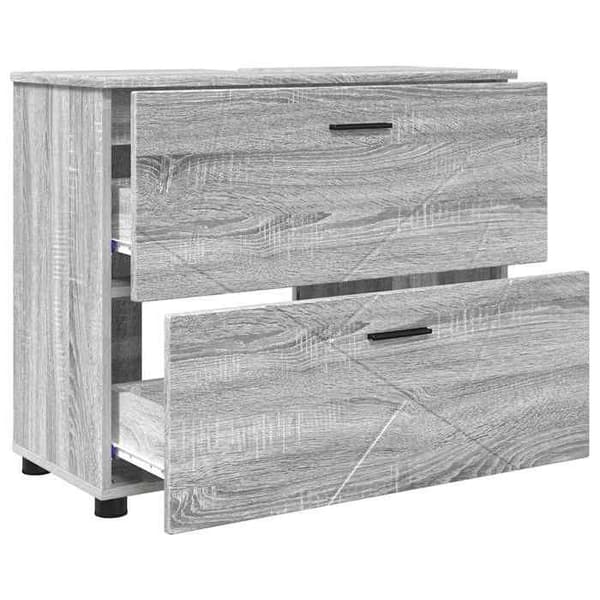 Maison Exclusive - Harmaa Sonoma kylpyhuonekaappi 76,5 x 35 x 64 cm