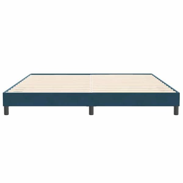 Sengestel - EKSKLUSIV HUS - 200x210 cm - Mørkeblå velour - Lamelseng - Robuste ben Mörkblå