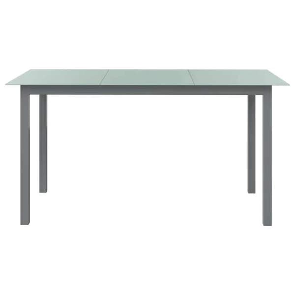 Havemøbel - EKSKLUSIV HUS - 150x90x74 cm - Aluminium - Glas - Lys grå Ljusgrått