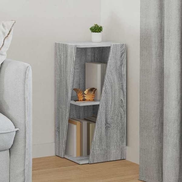 Sidehylde - EKSKLUSIV HUS - 33 x 32 x 70,5 cm - Ingeniørtræ - Grå - Selvstående